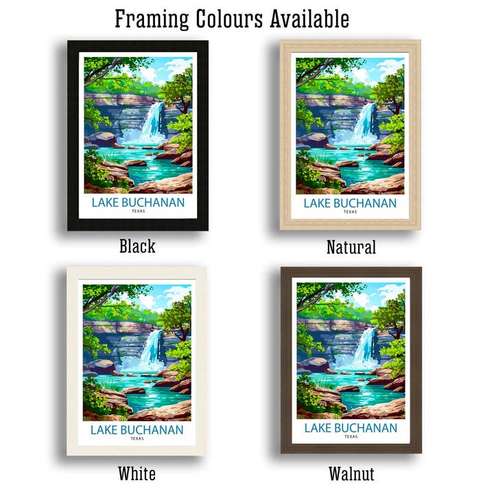 InkNPrintz – wholesale Art print – Lake Buchanan Texas Travel Poster6