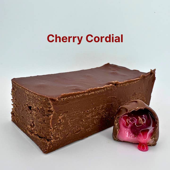 Cherry Cordial Fudge (1/4 lb Wrap) for wholesale by Nick's Wicked Tasty Fudge LLC