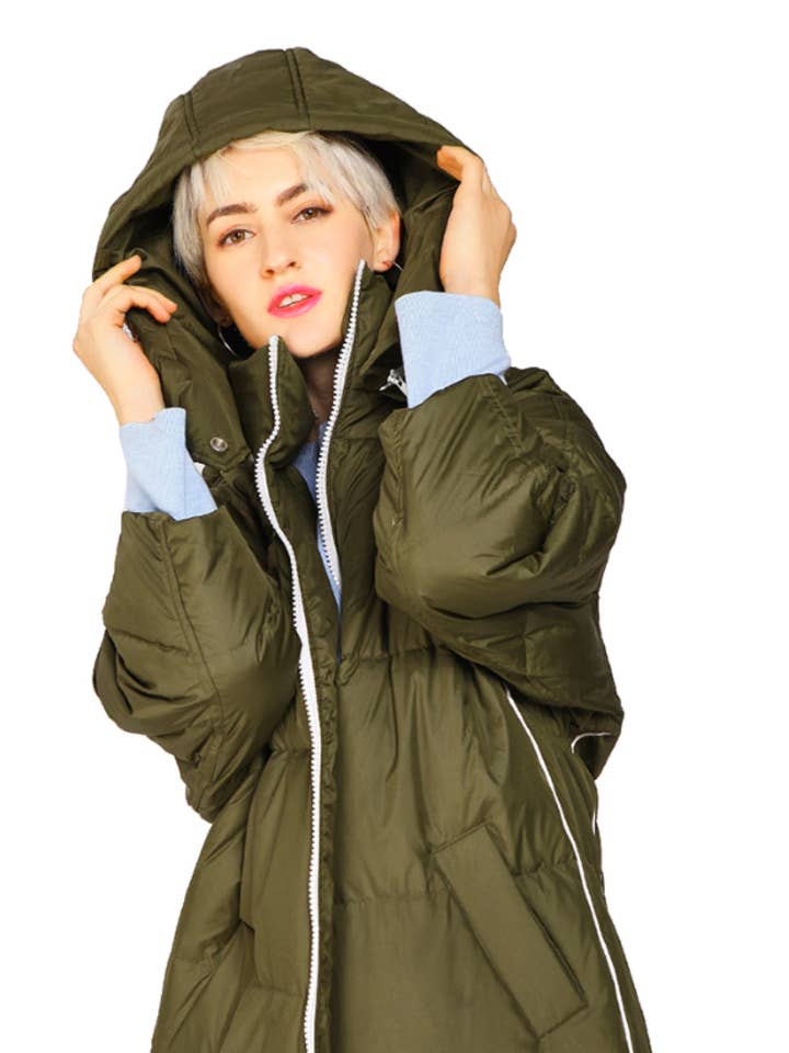 Goose Down Quilted Hooded Puffer Coat for wholesale by Urlazh