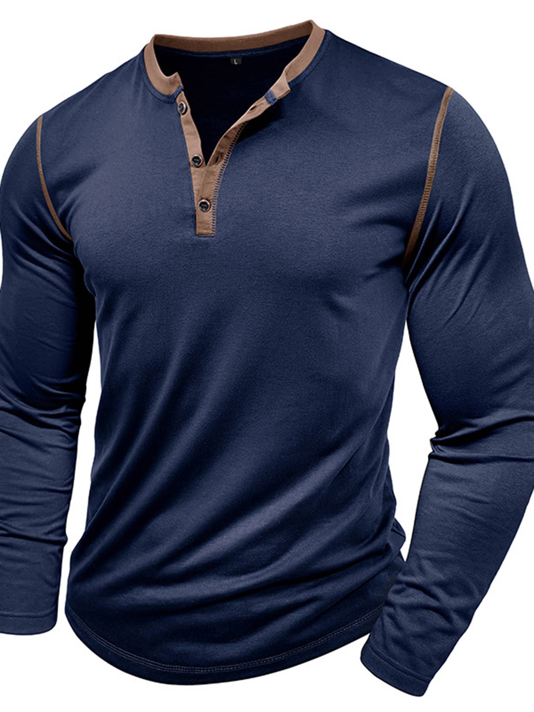 Wholesalesir - Vente T-shirt – homme - T-shirt Henry à manches longues0