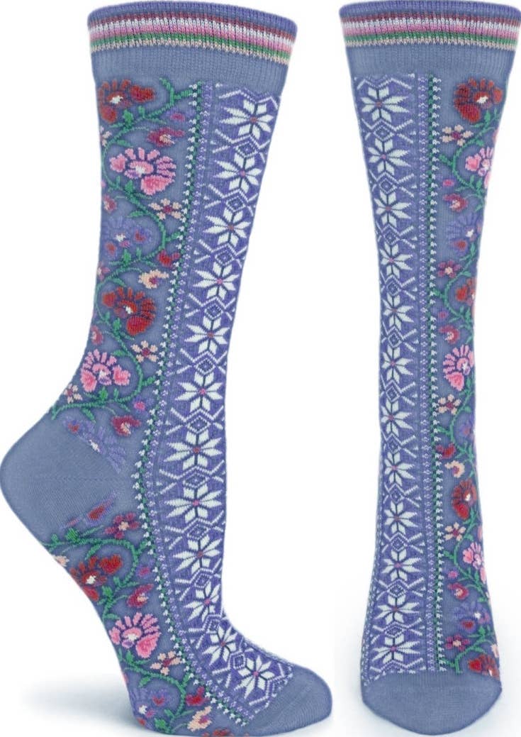 Scandinavian Specialties - Vente Chaussettes – femme - Chaussettes ras du cou Ozone à rubans floraux pour femmes4