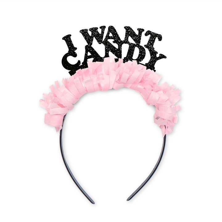 I Want Candy Halloween Child Party Crown Hoofdband voor wholesale door Festive Gal