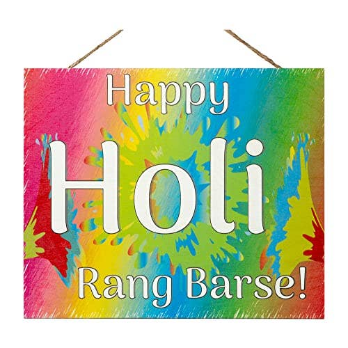JennyGems - Wholesale Sign - Happy Holi Rang Barse Wooden Sign2