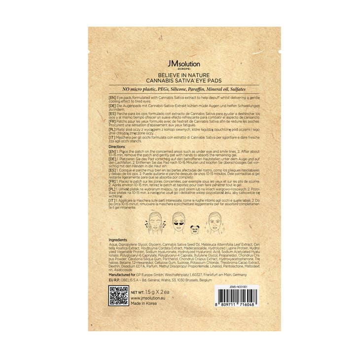 JMsolution Europe - Wholesale Eye Treatment Mask - JMsolution Europe - Believe in Nature Cannabis EYEPADs2