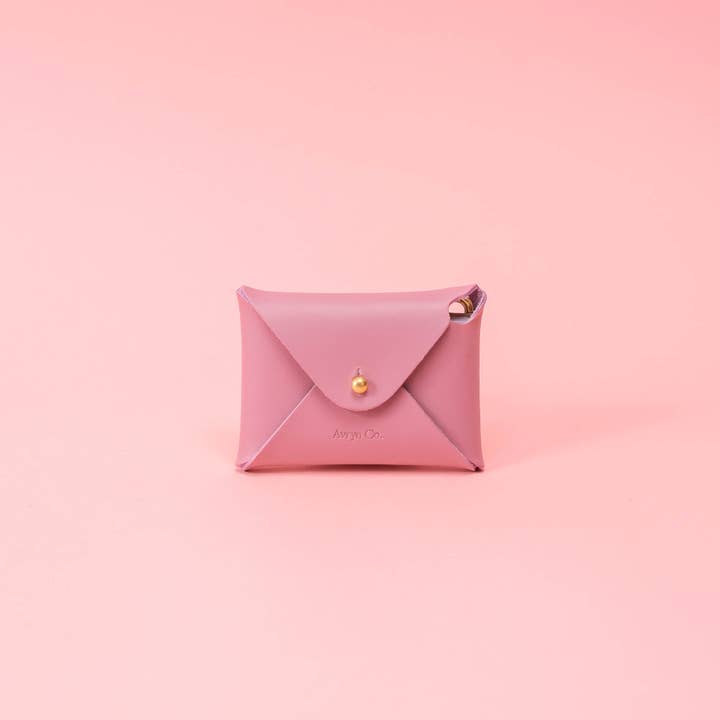 Peony Matte Vachetta Leather Card Wallet for wholesale by Avryn Co.