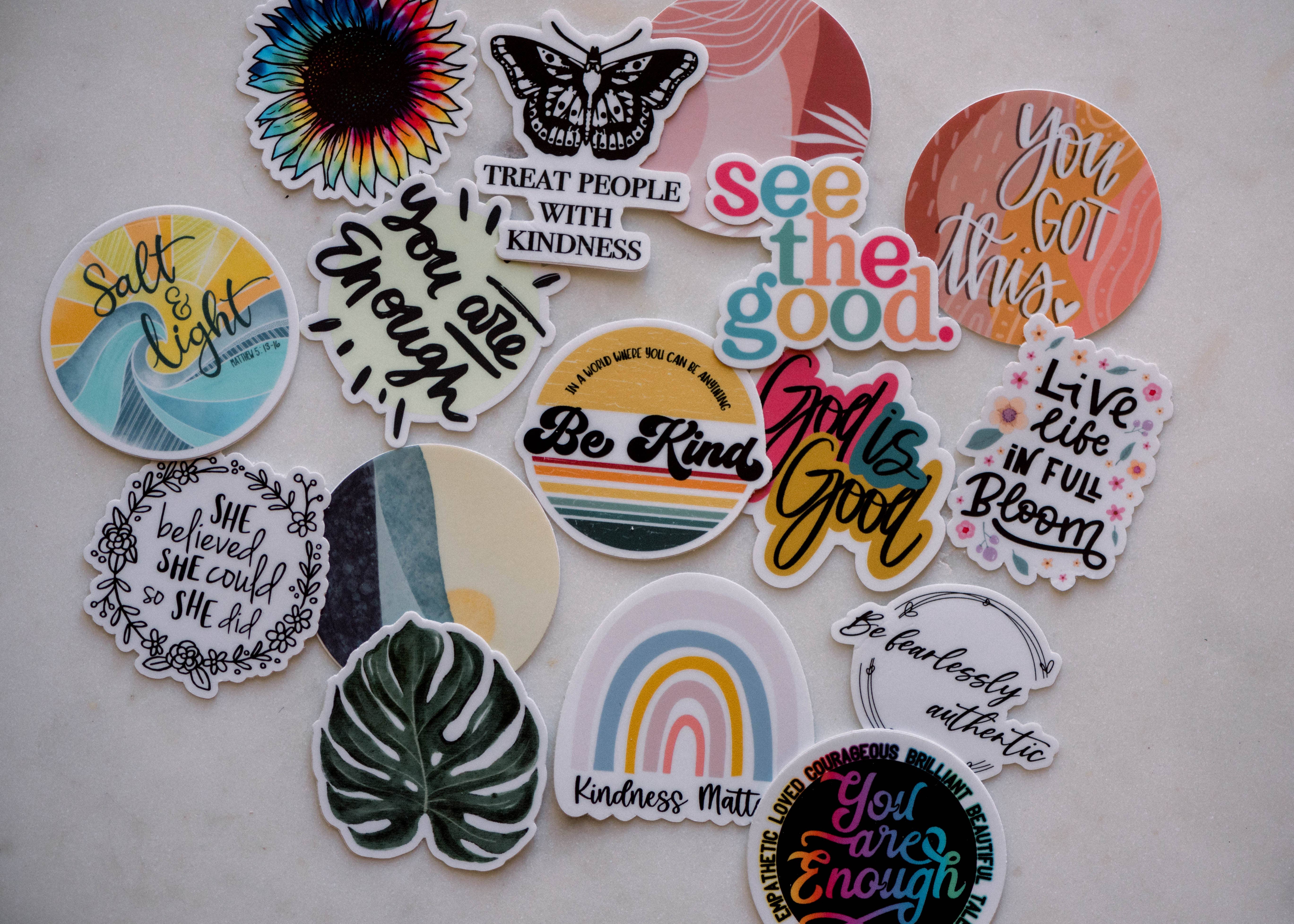 Savannah and James Co – wholesale Sticker – 50 Stickers - You Are Enough Rainbow Mini, Sticker 2x22