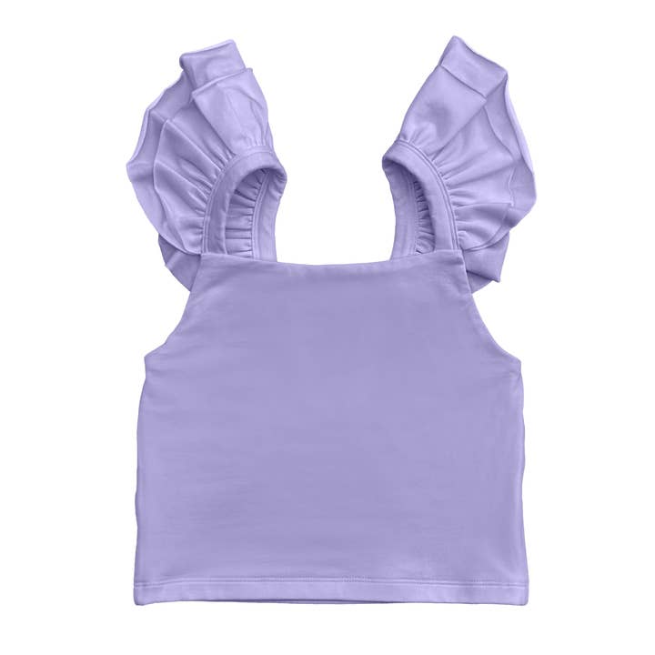 Lavender Ruffle Tank Top for wholesale by Little Olin