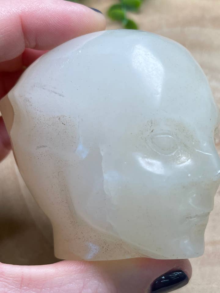 Calcite Fae Head (chipped) for wholesale by Copper Ashes
