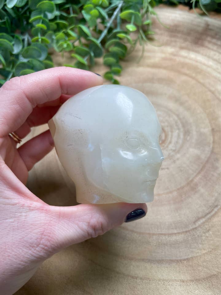 Calcite Fae Head (chipped) for wholesale by Copper Ashes