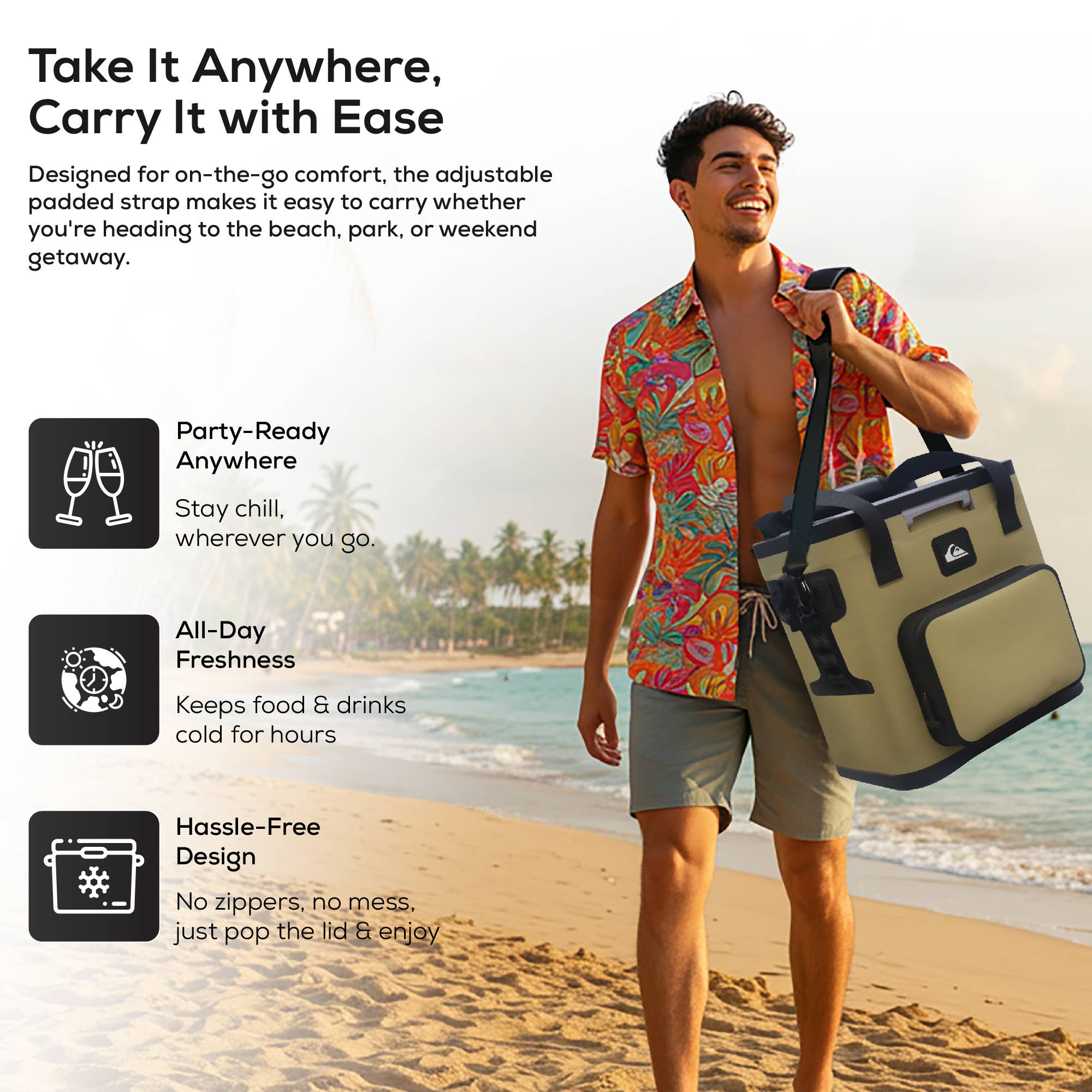 Quiksilver Hydration - Wholesale Cooler/Cooler Bag - Coastal Collection Zipperless Box Cooler 14