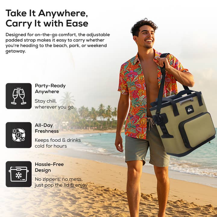 Quiksilver Hydration - Wholesale Cooler/Cooler Bag - Coastal Collection Zipperless Box Cooler 14