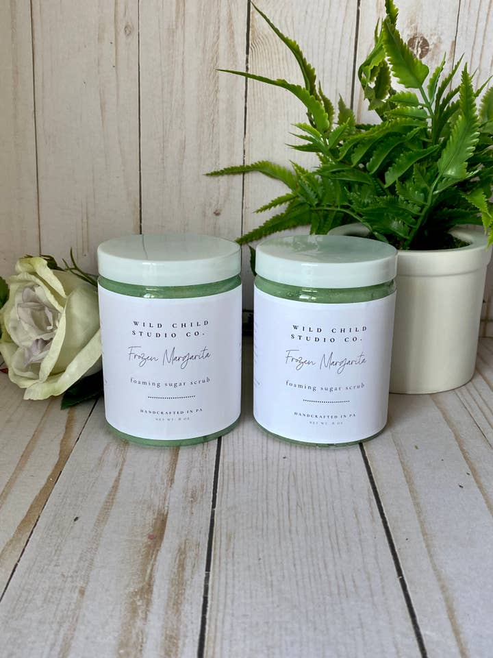 Frozen Margarita Foaming Sugar Scrub for wholesale by Wild Child Studio Co