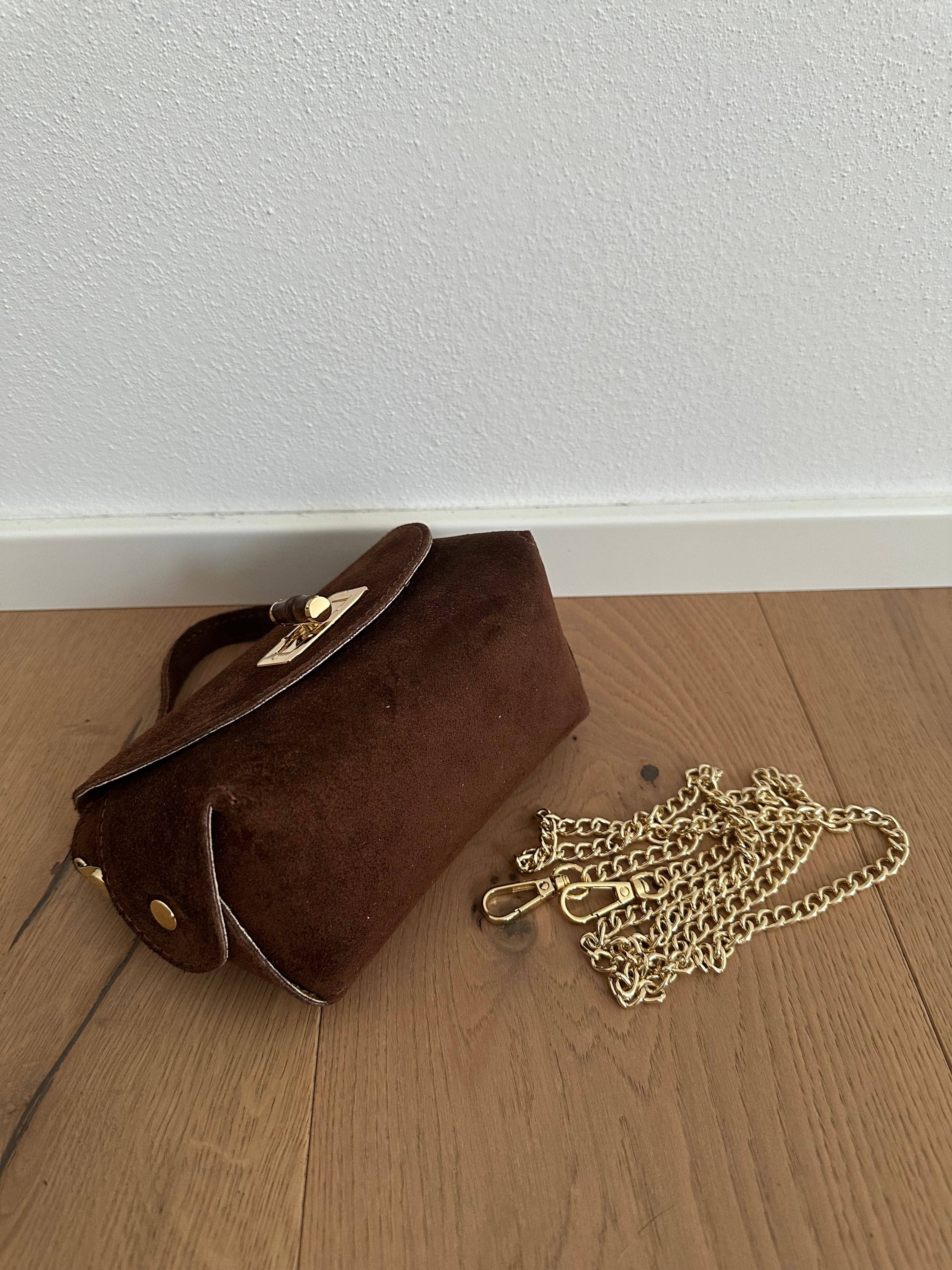 Zhade – wholesale Crossbody bag – Women's – SIERRA suede mini bag in genuine leather with chain strap6