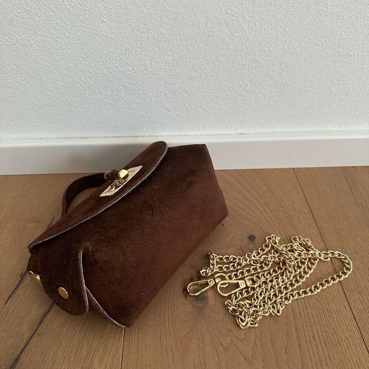 Zhade - Wholesale Crossbody Bag - Women's - SIERRA suede mini bag in genuine leather with chain strap6