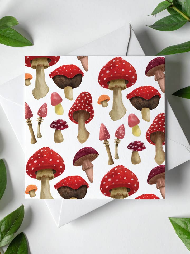 Mini Card Mushrooms per la vendita all'ingrosso da parte di Bird & Blossom Design Studio
