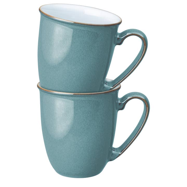 DENBY STONEWARE AZURE SET OF 2 COFFEE BEAKERS/MUGS for wholesale by Denby Brands