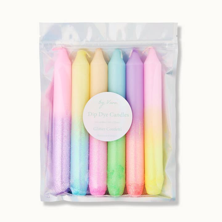 Dip-Dye-Kerzen im Set: Glitter-Konfetti für den Großhandel von by Vivi. e. K.