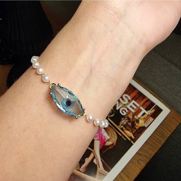 Pulsera Ojo malvado y perlas para venta al por mayor de House12