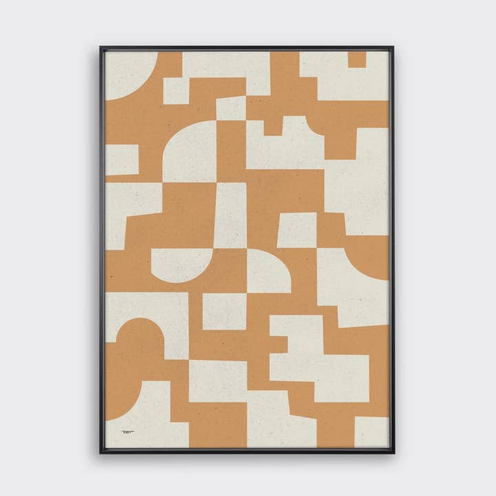 Landlockad lera, geometrisk konsttryck för wholesale av Tom Pigeon