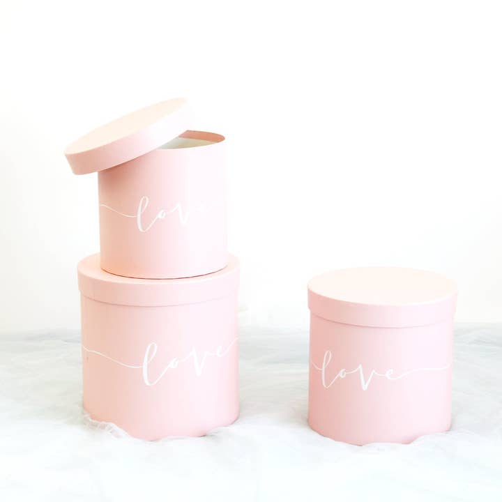 Elegant Design Supply - Vendita all'ingrosso Confezioni regalo - Scatola rotonda per fiori a forma di cappello con motivo Love5