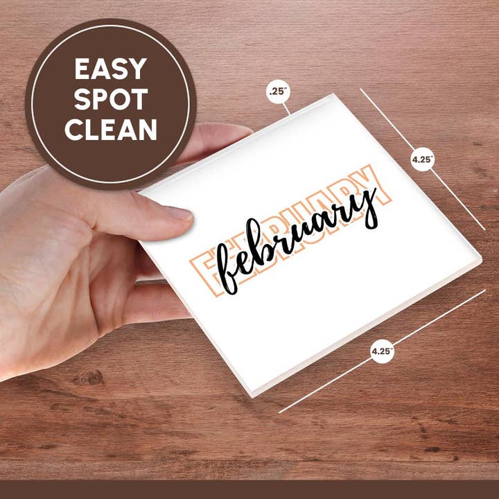 3dRose - Wholesale Coasters - 3dRose, February - Typography Text, Coaster6