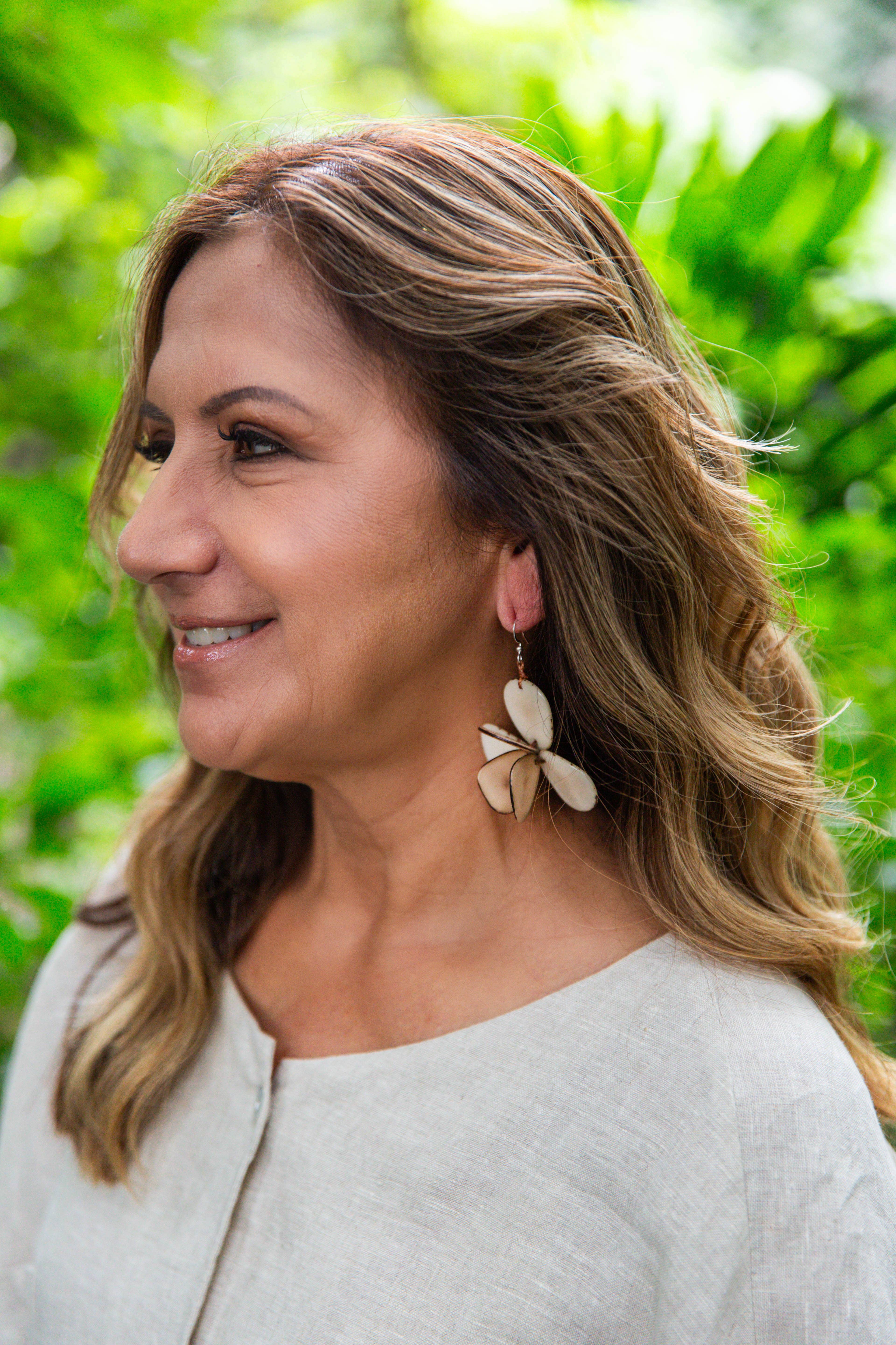Organic Tagua Jewelry - Vente Boucles d'oreilles pendantes - Boucles d'oreilles Florence5
