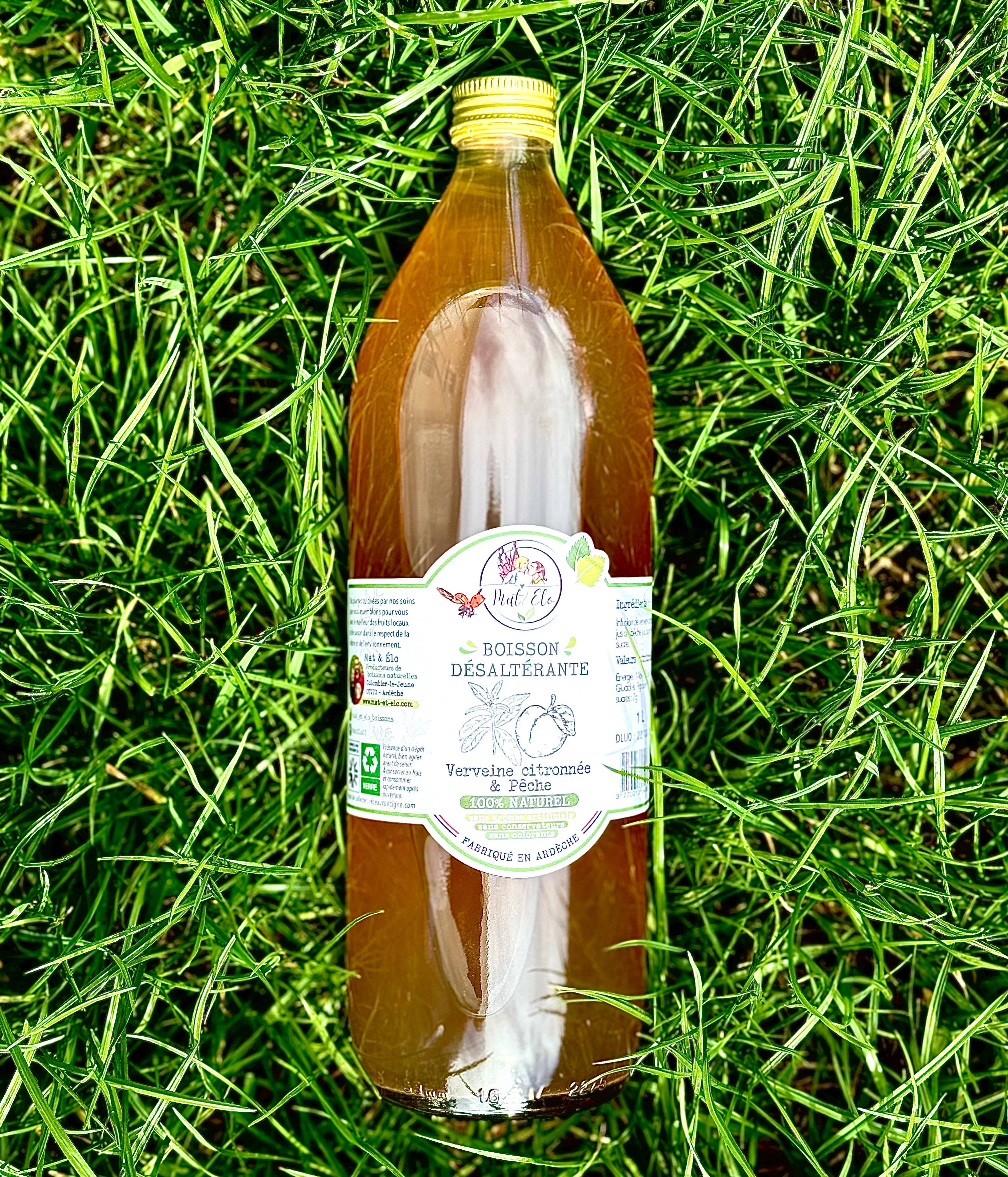 Mat & elo - Wholesale Non-Alcoholic Aperitif/Mocktail - “Peach and lemon verbena” drink - 1 liter 1
