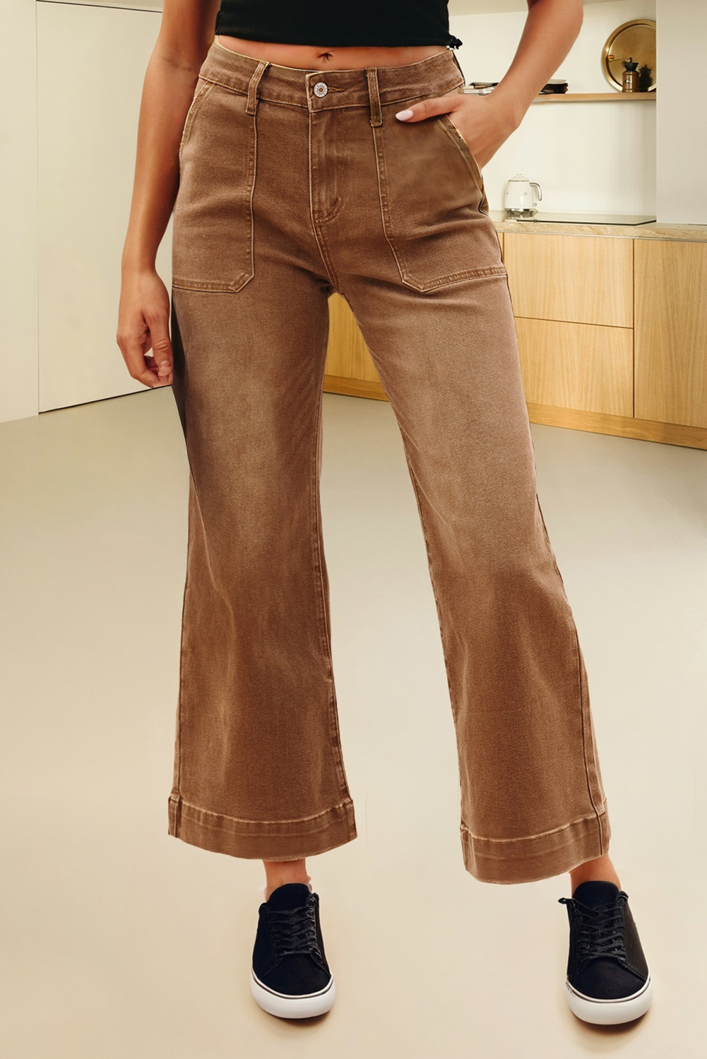 LA Society - Wholesale Jeans - Women's - Cropped High Rise Wide Leg Jeans3