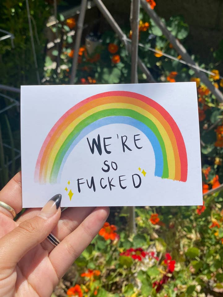 Carte de vœux « We're So Fucked » pour la vente par Maile Kealoha Art
