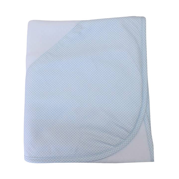 LUCAS | Witte en blauwe katoenen katoenen handdoek met capuchon voor jongens voor wholesale door Bebe Sweeny