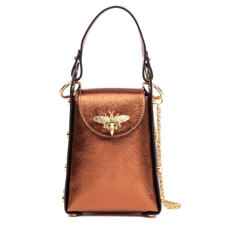 Alviano sac à main. Cuir véritable Suède finition laquée. pour la vente par FIRENZE ARTEGIANI