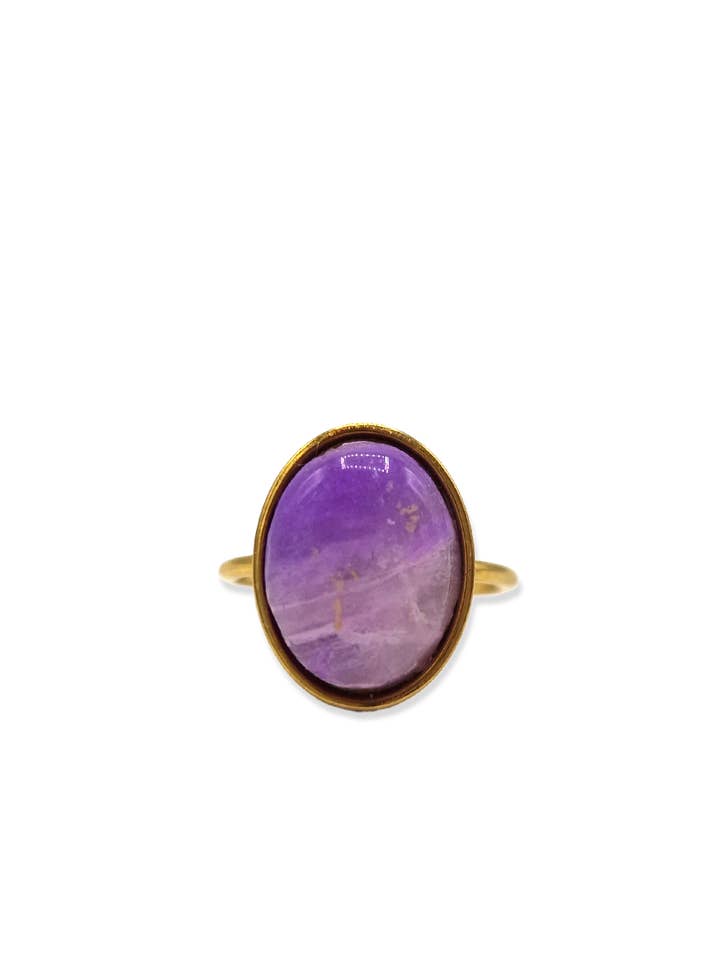 Anillo Púrpura Lila Piedra Óvalo para venta al por mayor de BLOSS Jewelry