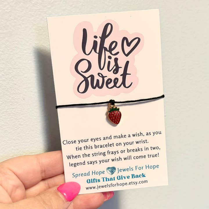 Jewels For Hope - Vente Bracelets à breloques/pendentifs - Bracelets de souhaits inspirants Surprise Set - Petits articles cadeaux6