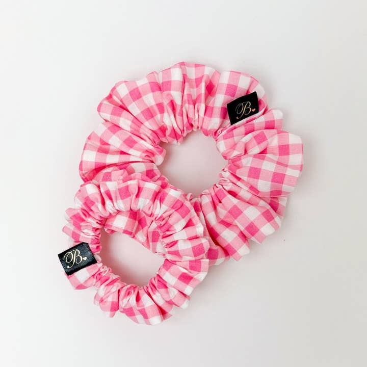 B. LUVV & CO. - Wholesale Scrunchie - Women's - Cotton Scrunchie in Pink Gingham4