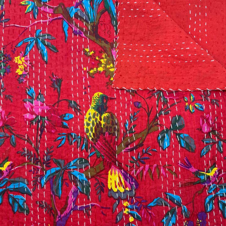 Queen Baumwoll-Bettüberwurf (Rot, Weiß oder Schwarz) 90" x 108" für den Großhandel von Asia West