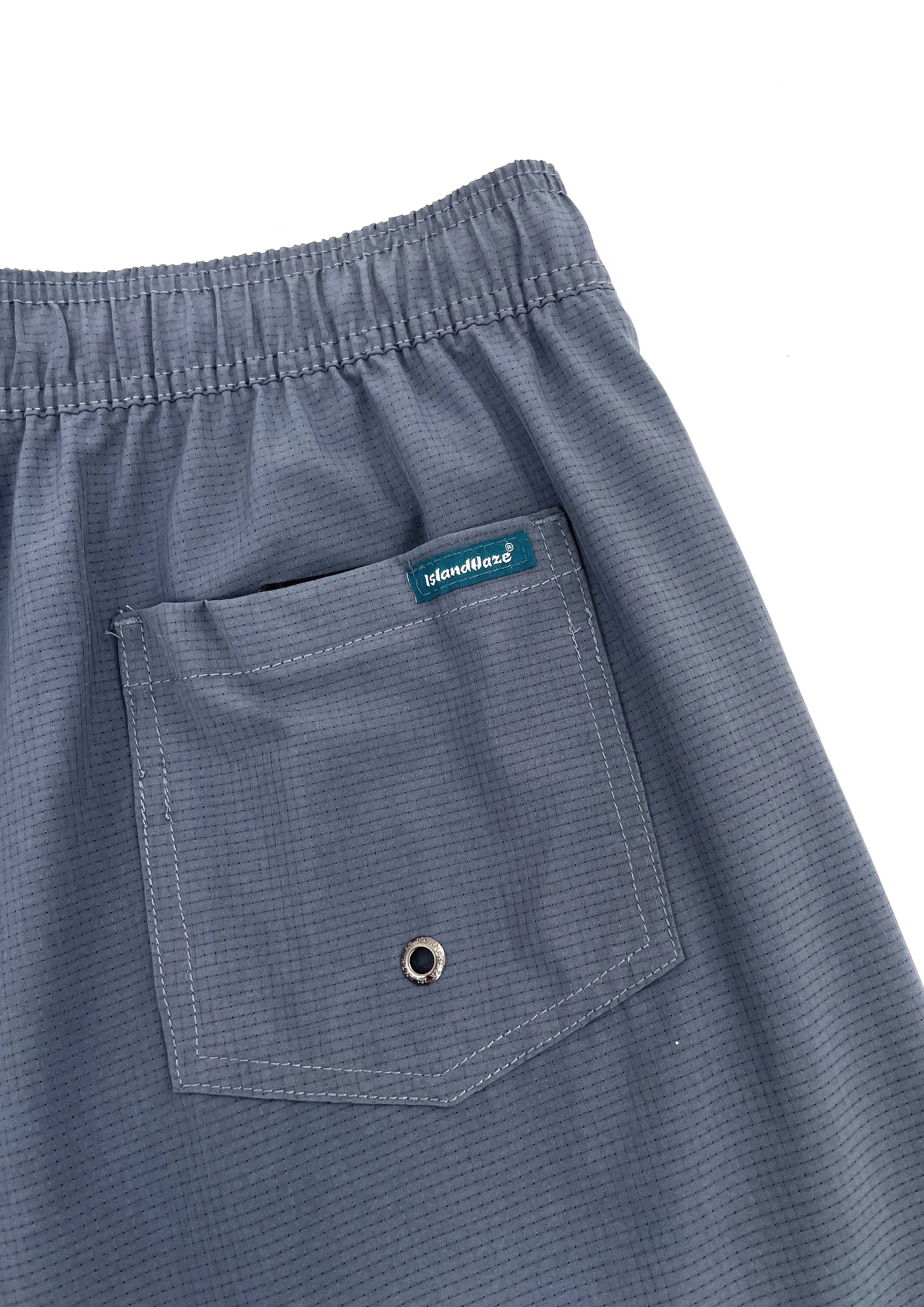 Islandhaze - Wholesale Swim Shorts - Men's - 6'' Inch Men's Solid new texture shorts-Oman59