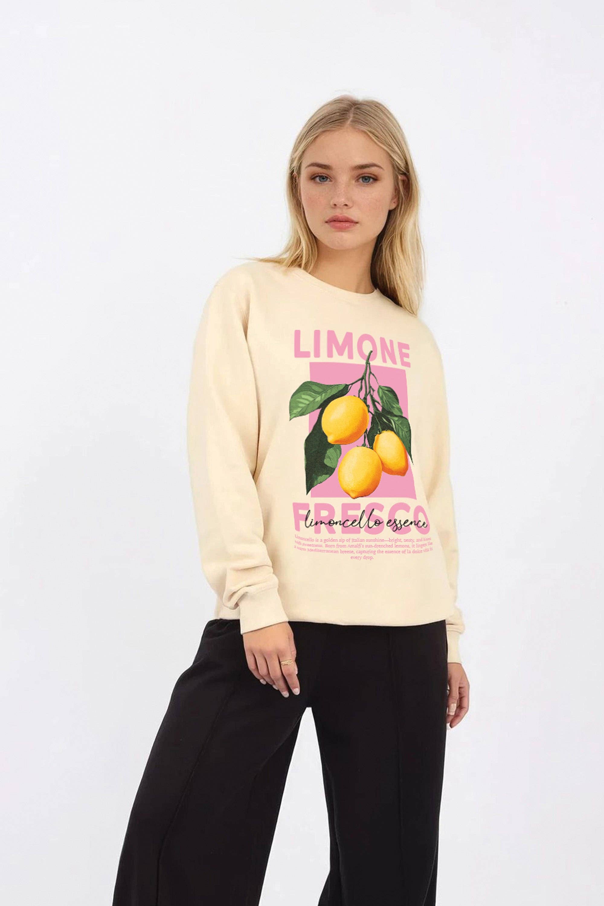 Butter Limone Fresco Lemons Printed Sweatshirts (Pack of 6) for wholesale on Faire1