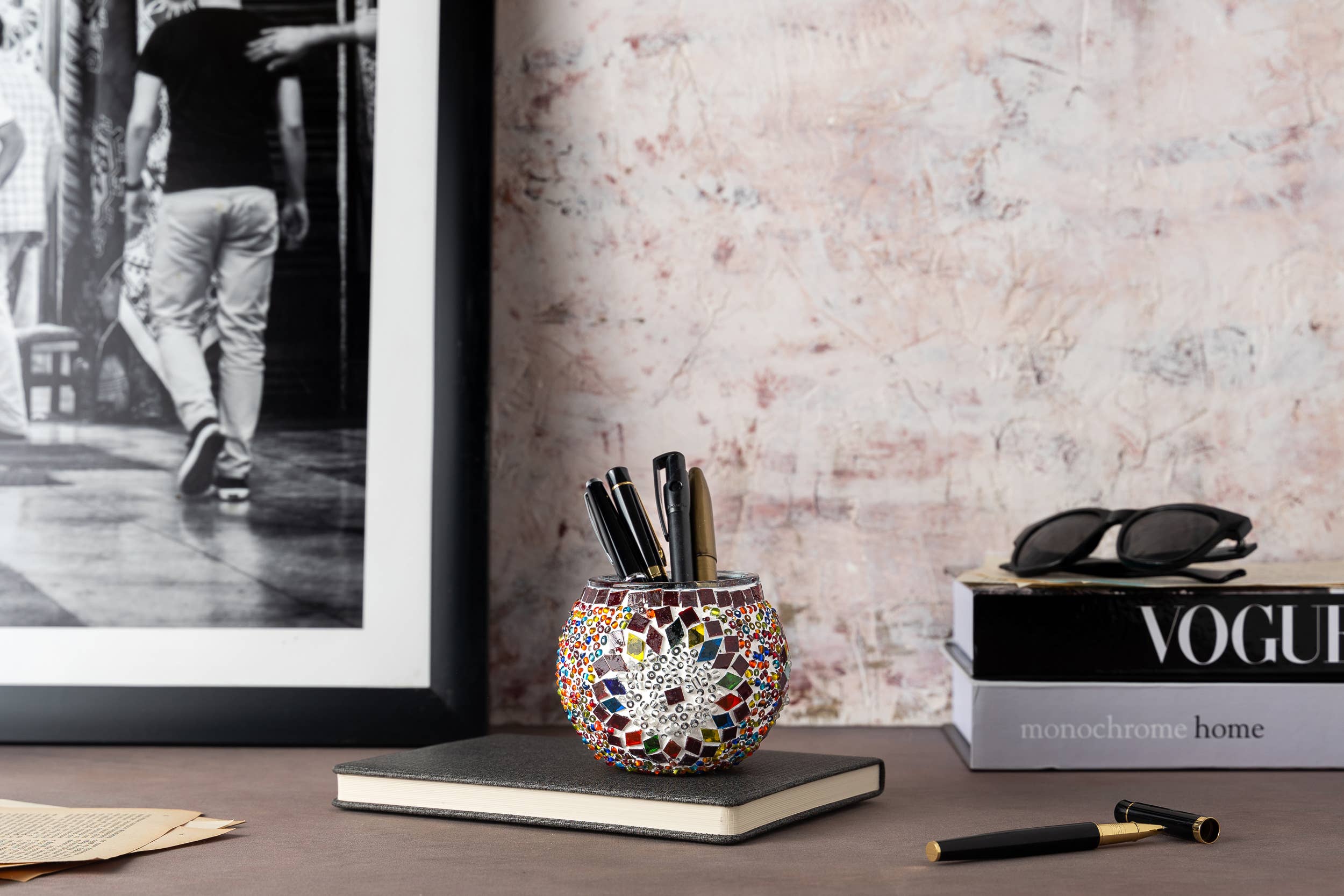 KAFTHAN - Wholesale Candle Holder - Large Mosaic Glass Candle Holders | Christmas Holiday Decor26