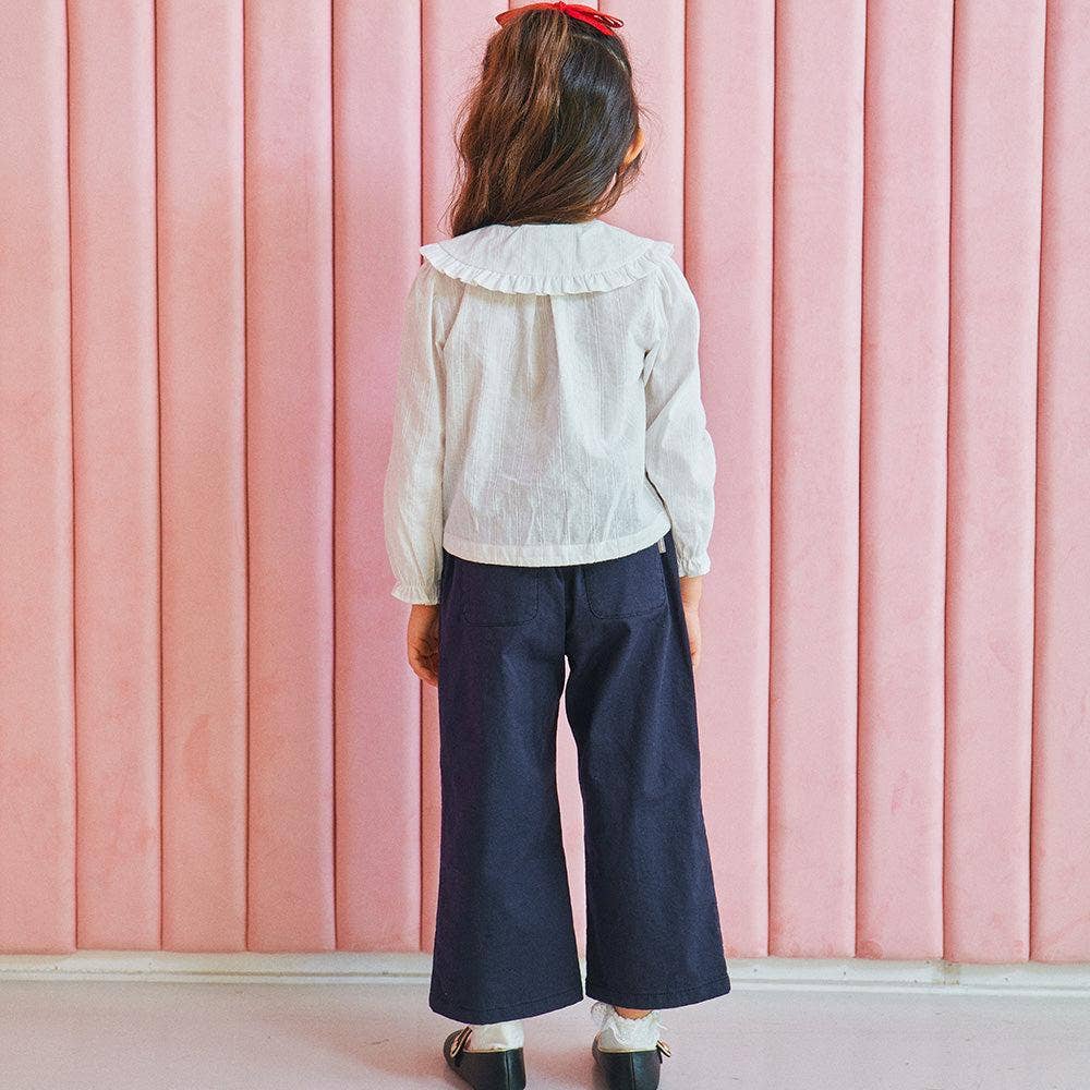 ToTo Heros - Wholesale Button Down Shirt - Kids - Reese Wide Collar Cropped Blouse5