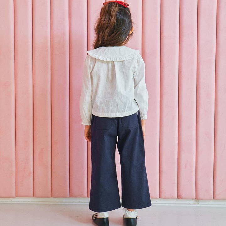 ToTo Heros - Wholesale Button Down Shirt - Kids - Reese Wide Collar Cropped Blouse5