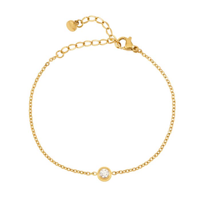 Dainty Crystal Chain Bracelet for wholesale by Zoi Era