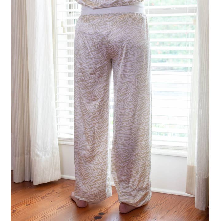 The Royal Standard - Wholesale Sleepwear Bottom - Women's - Tiger Stripe Slumber Pants White/Shell -Asst.