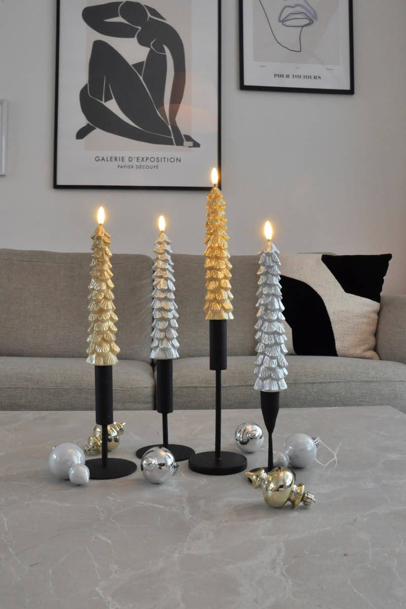 Aifcandles - Wholesale Flameless Candle - LED X-Mas Tree Candle Gold - Set of 22
