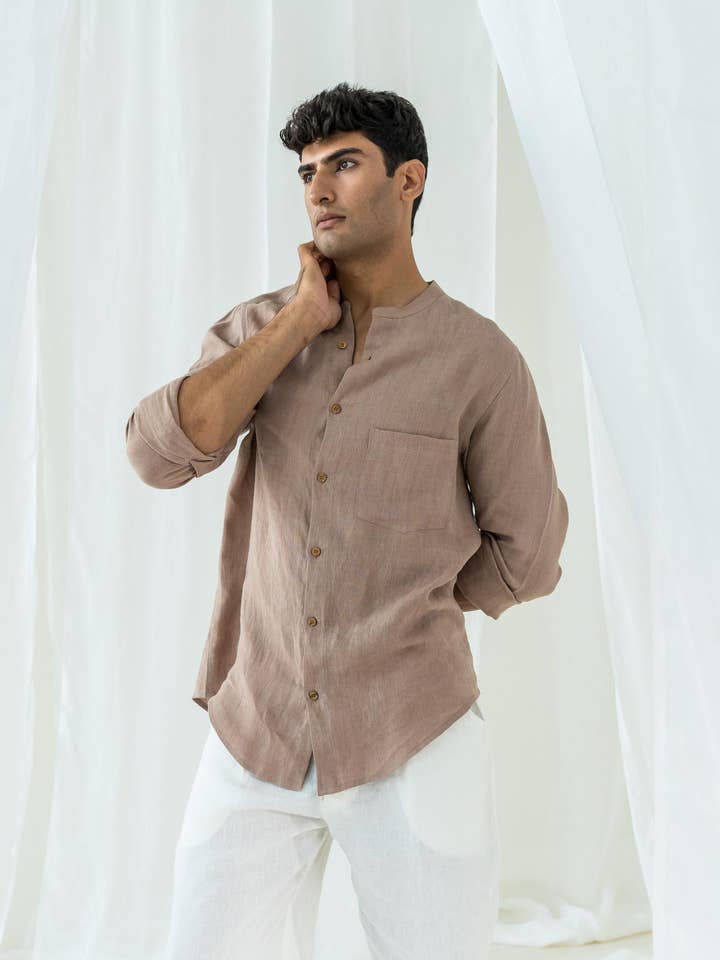 Leinen-Tyler-Hemd für den Großhandel von Live Linen