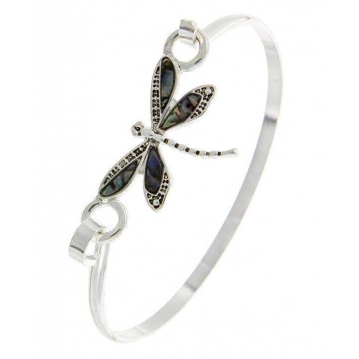 FR2608 Abalone Dragonfly Brass Hook Casting Bangle Bracelet for wholesale by 0011 PREMIERE
