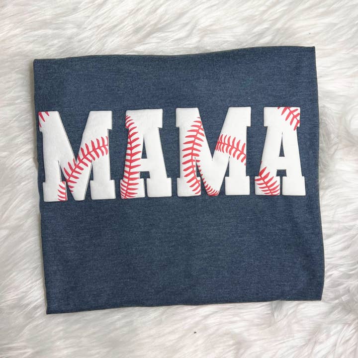 Baseball Mama Printed Puff for wholesale by MidWest Tees