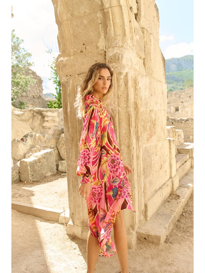 Piti Cuiti - Vendita all'ingrosso Vestito - Donna - BLUSA LUNGA ROSA POSITANO