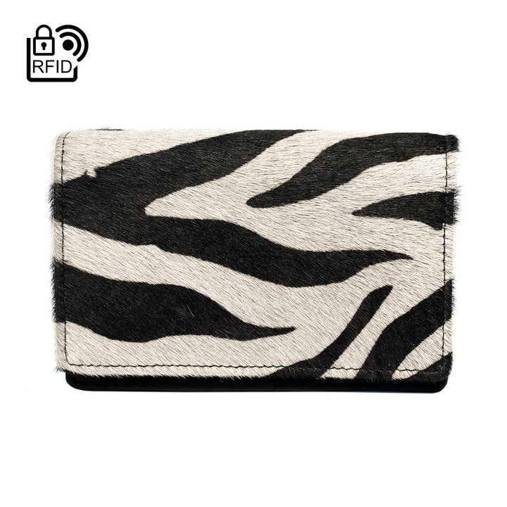 Arrigo - Wholesale Wallet - Women's - Black Buffalo Leather Ladies Wallet - Animal Print - Arrigo2