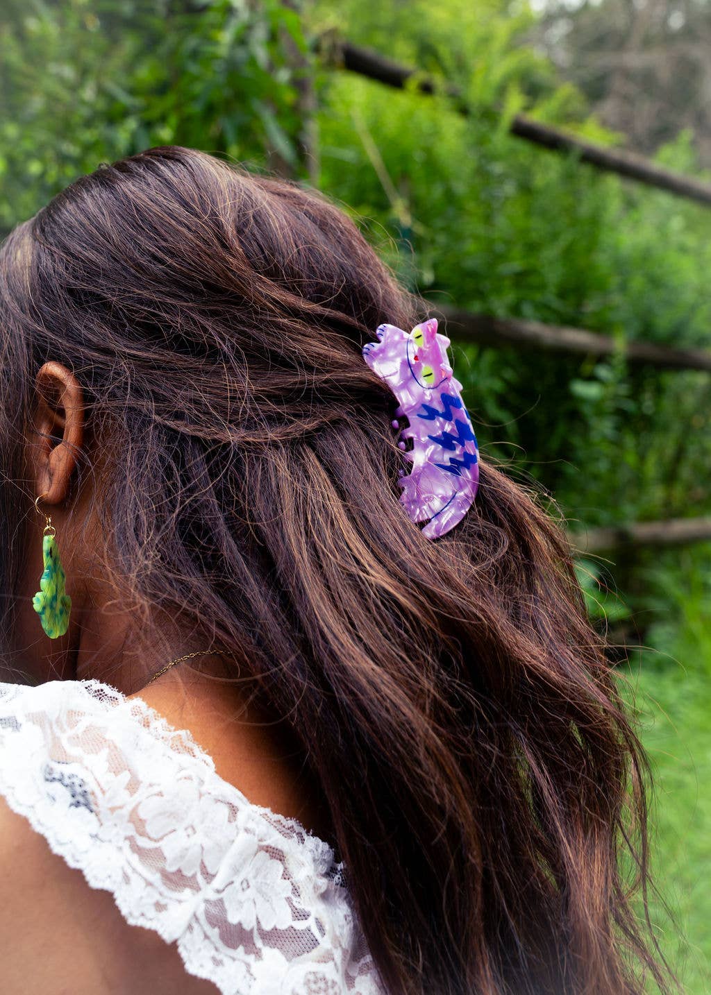 Peach Beast - Wholesale Hair Clip - Women's - Purple Tabby Cat Hair Claw3