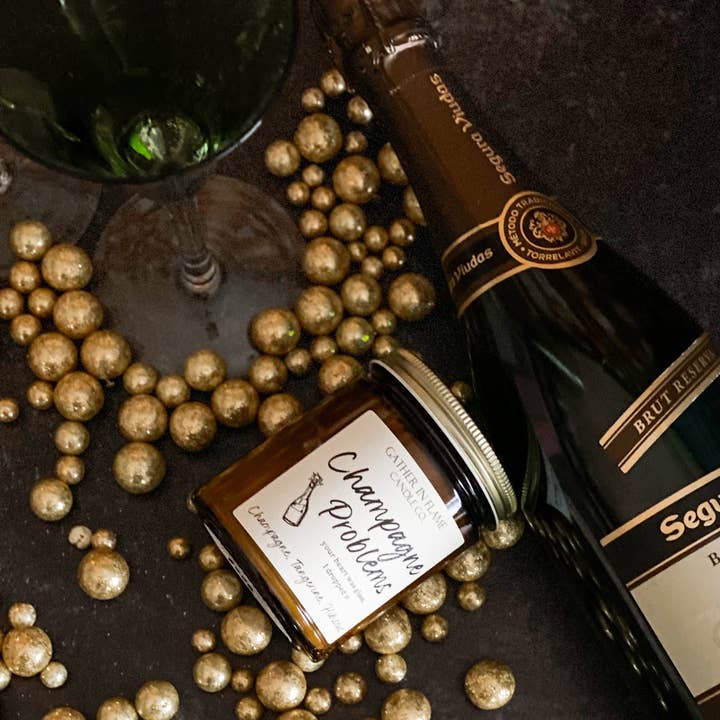 Gather In Flame Candle Co. - Wholesale Jar/Filled Candle - Champagne Problems Candle – Tangerine, Champagne & Hibiscus6